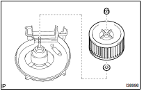 INSTALL REAR HEATER BLOWER FAN SUB-ASSY