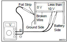 INSPECT BACK WINDOW (DEFOGGER WIRE)