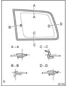  REMOVE QUARTER WINDOW ASSY LH