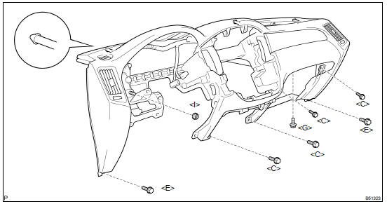 INSTALL INSTRUMENT PANEL SAFETY PAD SUB-ASSY W/PASSENGER AIR BAG ASSY