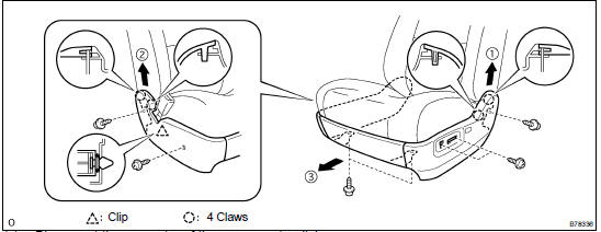 REMOVE FRONT SEAT CUSHION SHIELD LH