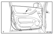 REMOVE FRONT DOOR TRIM BOARD SUB-ASSY LH