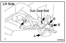 INSTALL REAR NO.2 SEAT LEG LH