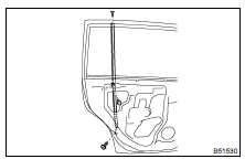 REMOVE REAR DOOR WINDOW DIVISION BAR SUB-ASSY LH