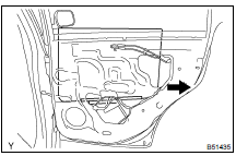 REMOVE REAR DOOR GLASS SUB-ASSY LH