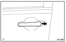 REMOVE REAR DOOR OUTSIDE HANDLE FRAME SUB-ASSY LH