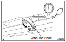 CHECK AIR TIGHTNESS IN FUEL TANK AND FILLER PIPE