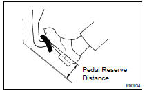 CHECK PEDAL RESERVE DISTANCE