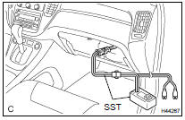 DISPOSE OF FRONT PASSENGER AIRBAG ASSY (WHEN INSTALLED IN VEHICLE)